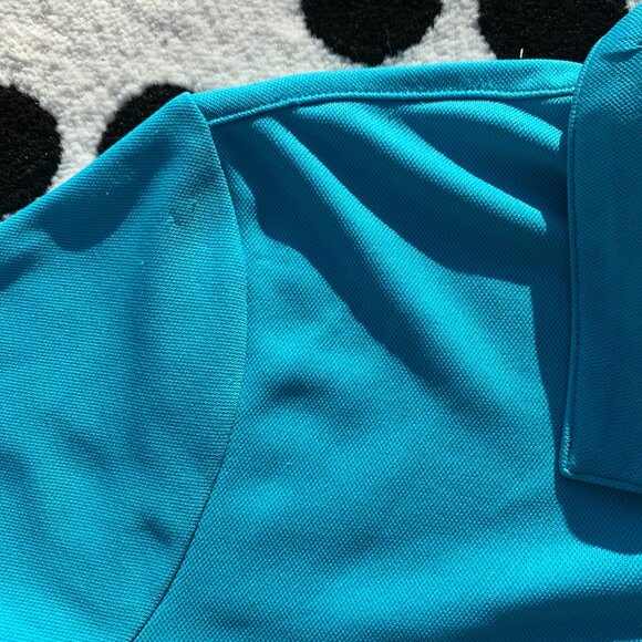 Izod Golf Blue Graphic Diamond Print Golf Polo Shirt - Picture 9 of 9